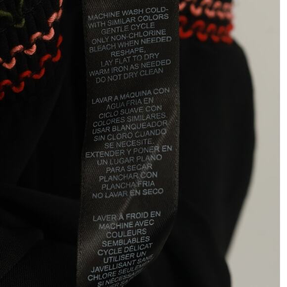 White House Black Market Women's of the Shoulder Embroidered Top Size M Black - Picture 5 of 5